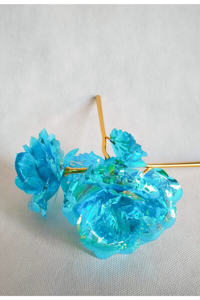 BYSHOPPİNG Mavi Renk Sonsuzluk Gülü Hediyelik Gül - Ev Dekor - Sevgiliye Hediye Yapay Gül Sevgililer Günü Özel