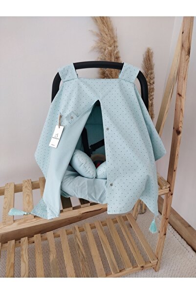 MAMARADUGA Çift Taraflı Puset Örtüsü+puset Minderi+puset Çarşafı 3'lü Set Düz...