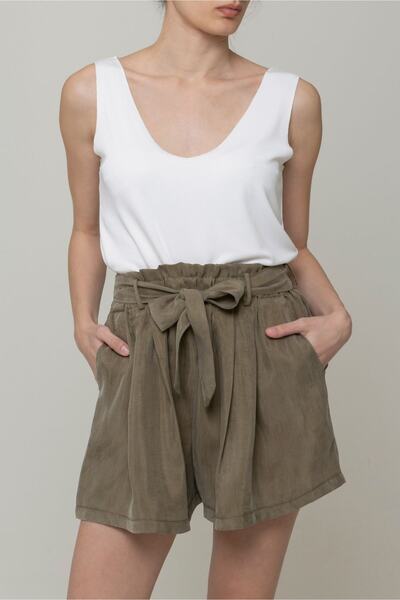 BASIC&CO Nikita Khaki Bermuda Shorts - Fillsens® Fabric