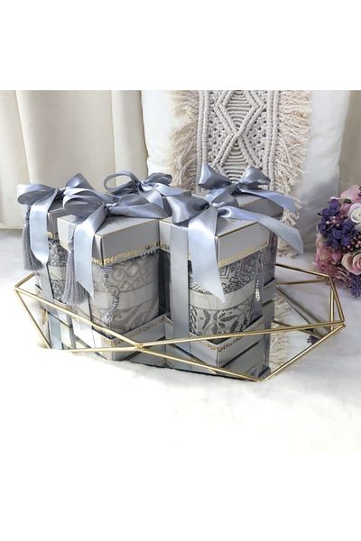 ensarhac Çırağan Series Prayer Rug Prayer Beads Gift Set Gray