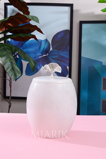 MIARIK DESIGN & DEKORASYON Dekoratif Mermer Oval Çöp Kovası