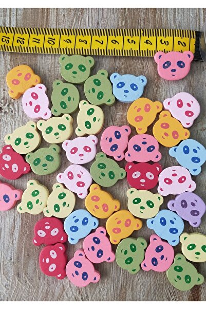 Sandıktan Hobi Renkli Ahşap Ayıcık Boncuk