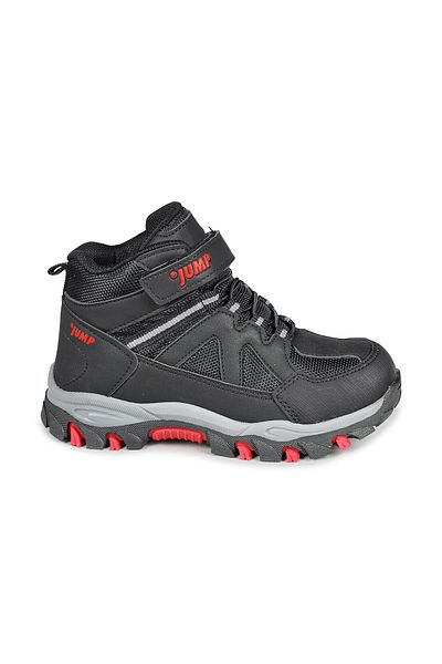 Jump 27790 Negru - Roșu Pantofi de zi cu talpă groasă Unisex pentru copii Cizme sport de iarnă Pantofi