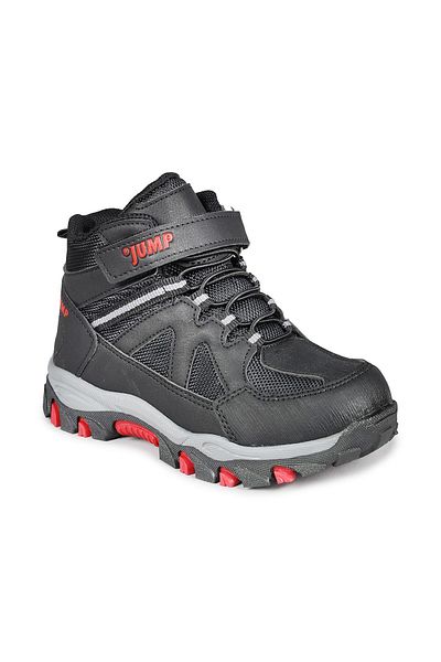 Jump 27790 Negru - Roșu Pantofi de zi cu talpă groasă Unisex pentru copii Cizme sport de iarnă Pantofi