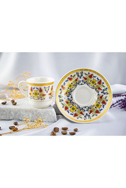 Kütahya Serigrafi 2'li Altın Yaldızlı Porselen Fincan Takımı
