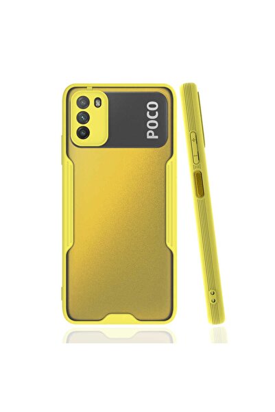 ZM STORE Xiaomi Poco M3 Kılıf Kamera Korumalı Arkası Buzlu Şeffaf Parfe Kapak