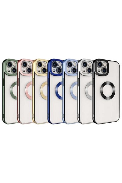 Soffany iPhone 14 [6.1Inch] Case Luxury Logo Detailed Edges Colorful Camera Protection Case