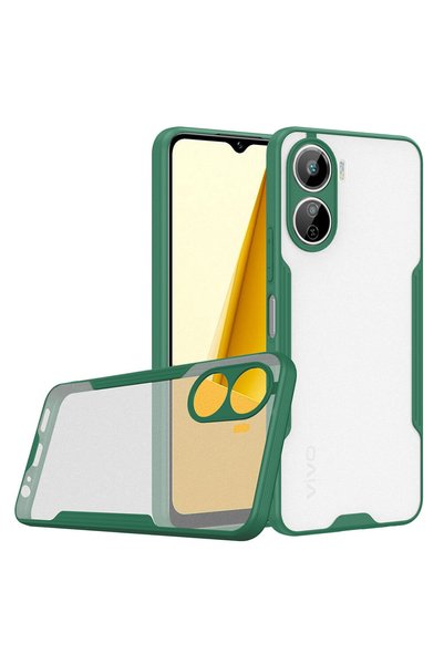 ZM STORE Vivo Y16 Case Frosted Transparent Parfait Cover with Camera Protecti...