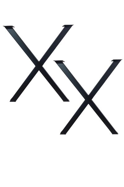 CVTdesign Metal Ayak X Masa Ayağı Ahşap Kütük Masif Çalışma Yemek Mutfak Masa...