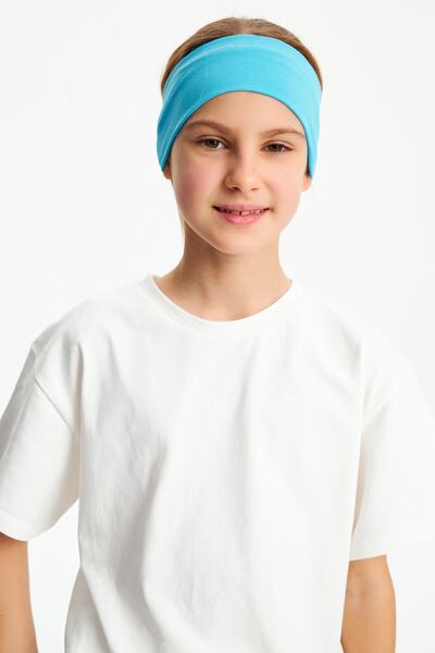 Babygiz Tricou pieptănat pentru fete, 100% bumbac, set de 2 bandane - Sport c...