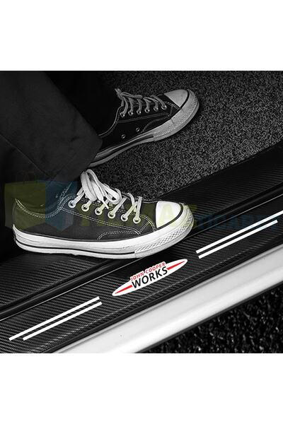 yılmazetic Mini John Cooper Works Karbon Kapı Eşiği Koruma Araba Etiket Oto S...