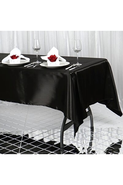 PratikDikisco Siyah Saten Masa Örtüsü