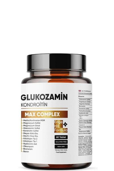 Aromel Glucosamine Chondroitin Msm, Max Complex |   60 Tablets |   Uk Formula, Boswellia, Bromelain, Oleuropei