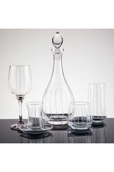 sudeka 31 Piece 6 Person Stick Hand Decorated Cut Glass Water Set