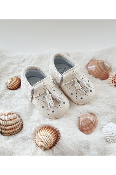 Hodore Axel Leather Baby Moccasin Cream