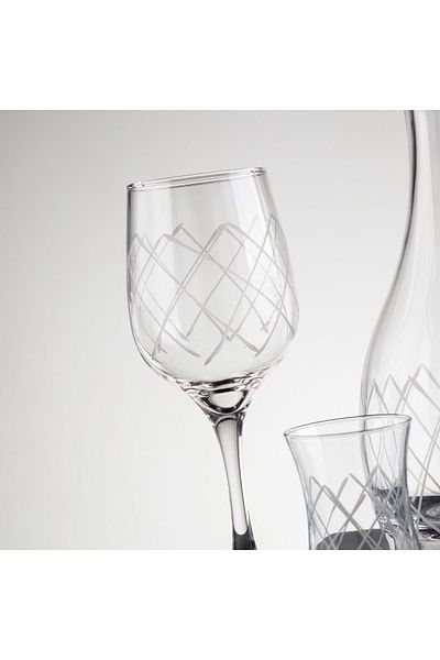 sudeka 31 Piece Square Hand Decorated Cut Glass Water Set for 6 People