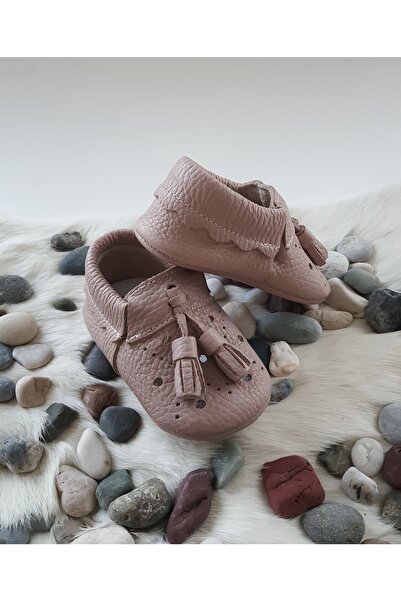Hodore Axel Leather Baby Moccasin Mink Booties