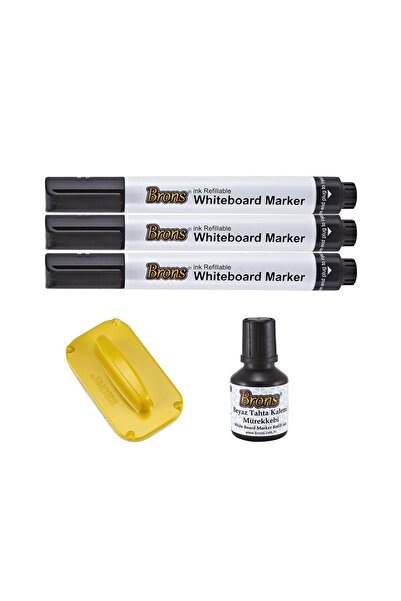 Siriderya 3'lü Doldurulabilir Tahta Kalem Ve 1 Adet Mürekkep Seti Siyah