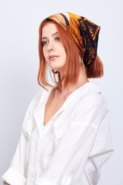 Nomads Felt 100% Silk Scarf Gustav Klimt Freya's Tears 55x55 Cm