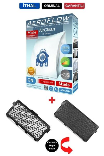 Supurgeavm فلتر Miele Sf - Ha 50 Hepa 13 + 4 كيس غبار Gn