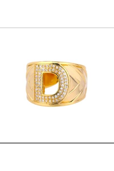 AKSESUARIM خاتم نسائي بحروف من الفولاذ بتصميم خاص مرصع بحجر الزركون