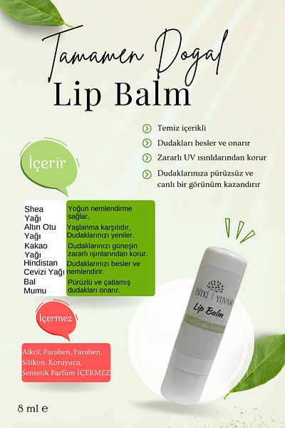 Bitki Yuvası Natural Lip Balm