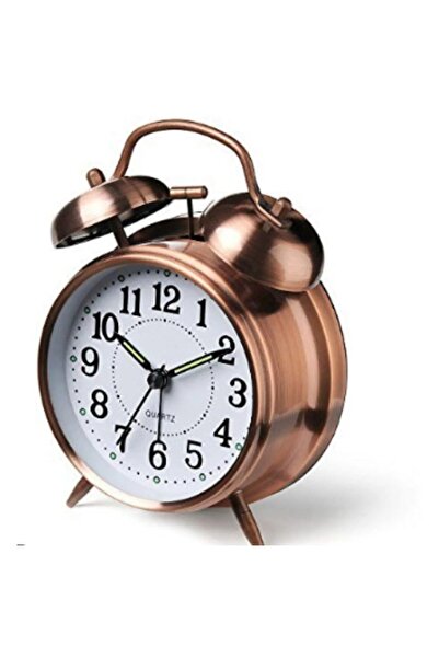 Hyd Bakır Çalar Saat Ufak Boy Işıklı Ve Alarmlı Masa Saati