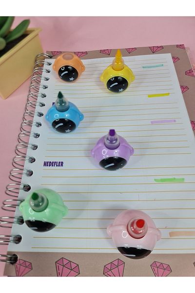 Adil Baba Pastel Felted Pen Set with Cute Astronaut Design 5 Colors