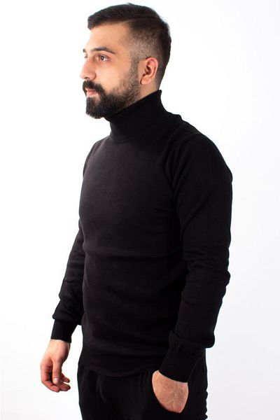 Twister Jeans 3623 Черен мъжки пуловер с поло яка