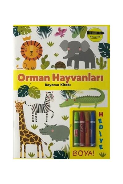 Doğan Çocuk Little Painters Forest Animals Coloring Book with 4 Crayons Gift