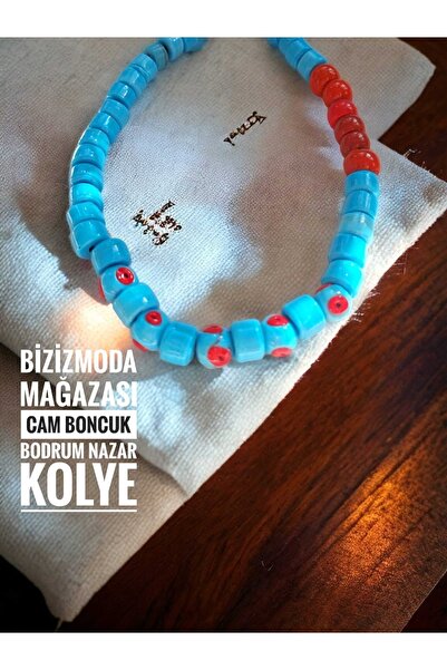 bizizmoda تصميم قلادة من الخرز الزجاجي في الطابق السفلي