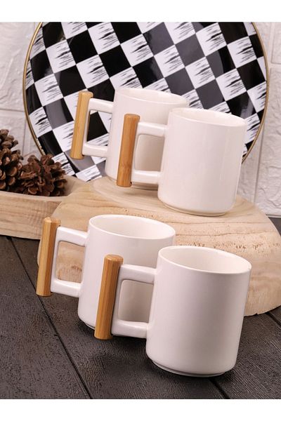 Bambum White Aron 4-Piece Mug
