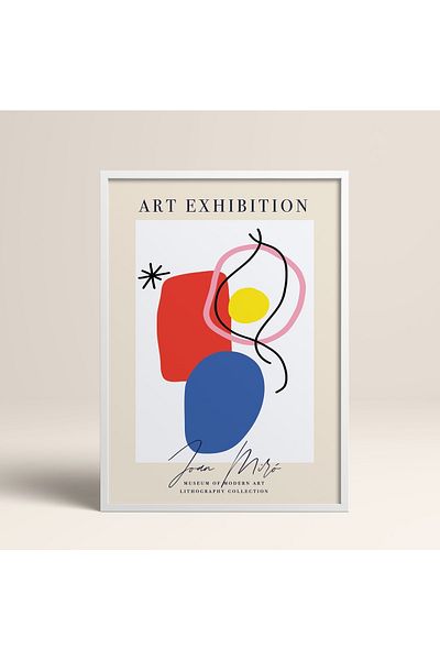 HOMEPACK Tablou cu rame din lemn alb Poster cu rame Decor artistic modern de perete (ABSTRACT11-WHITE-30X40)