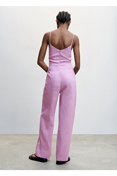 MANGO Woman Düğüm Detaylı Keten Tulum