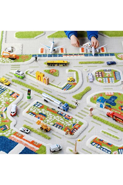 İVİ 200 X 200 Cm Mavi Mini City Halı 121md034200200