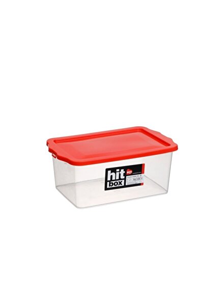 hit box صندوق تخزين أحمر بغطاء سعة 4.5 لتر مناسب للطعام رقم: 5 - Bo1438