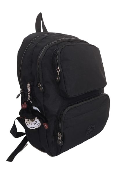 Serenity Black Waterproof Crinkle Fabric Backpack