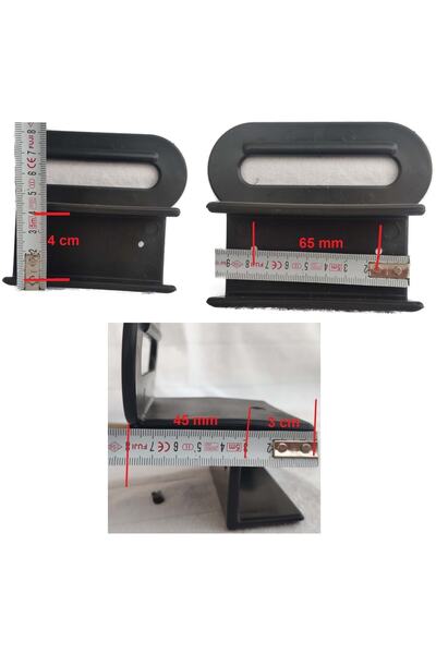 The Zey Gen Mâner de bază Suport de pat Suport de bază Mâner din plastic Suport de bază - Culoare neagră - 40 mm 2 buc