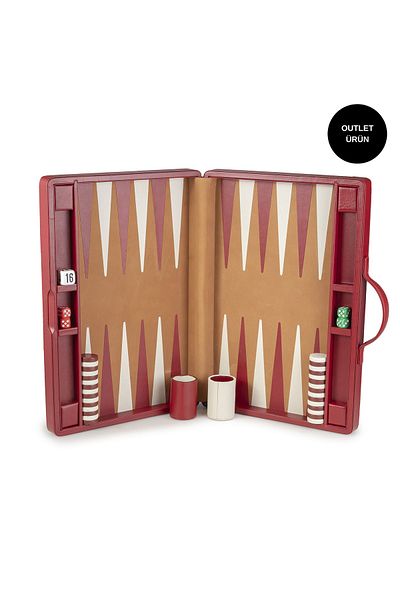 Picci Red Genuine Skin Backgammon