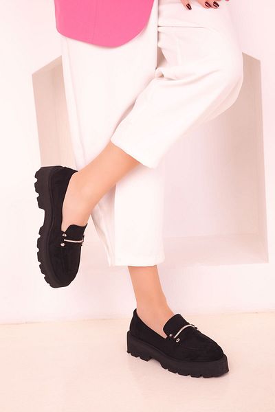 SOHO Black Suede Women's Casual Shoes 18079
