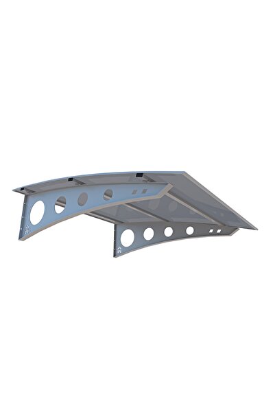 Albayrak Yapı İnşaat Modern Kapı Üstü Metal Taşıyıcılı Pratik Sundurma - Gri 9006 (125 Cm X 100 Cm)