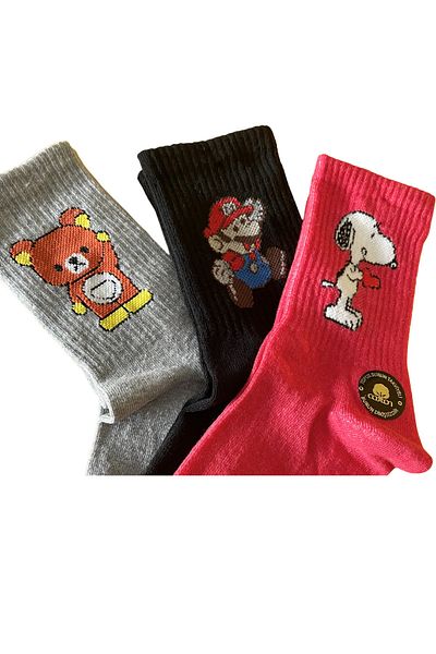 New Ted Socks 3 ζευγάρια κάλτσες τένις χωρίς ραφή χαρακτήρων/37-44