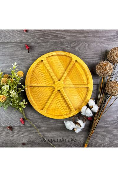 Step and Maker Ahşap 6 Bölmeli Çerez Tabağı