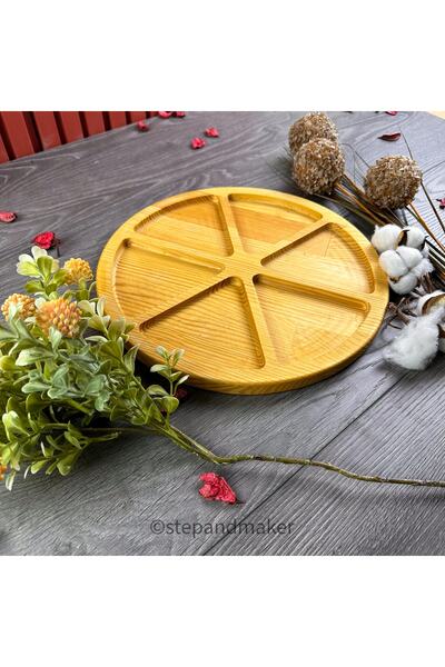 Step and Maker Ahşap 6 Bölmeli Çerez Tabağı