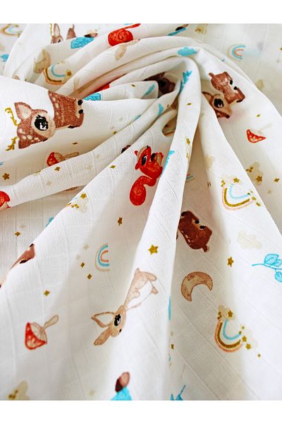 femmstore Multi-Purpose Muslin Blanket 90x90 Cm Organic Squirrel