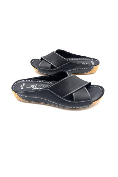 Derilax Papuci ortopedici din piele naturală pentru femei de culoare neagră I...