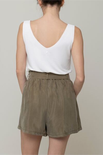 BASIC&CO Nikita Khaki Bermuda Shorts - Fillsens® Fabric