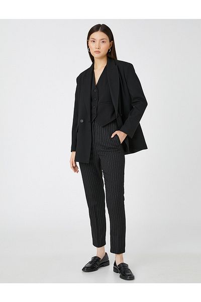 Koton High Waist Crop Trousers