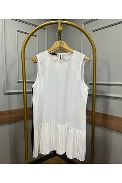 günay boutıque White Pleated Crepe Underwear