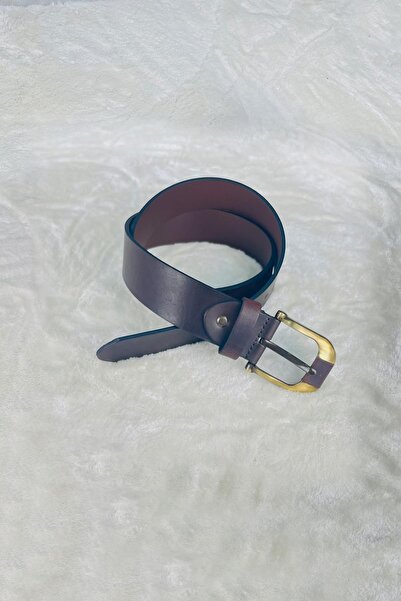 Rs Ramuni 001m حزام بني من الجلد الطبيعي